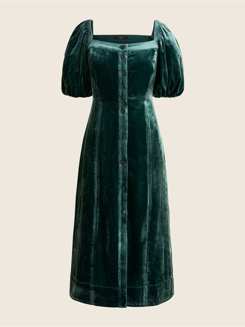 J Crew Puff-Sleeve Velvet Dress